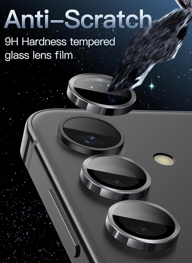 دبليو تيك واقي عدسة كاميرا زجاجي مقوى بحلقة من معدن سامسونج جالكسي A37 / A57 5G 2026 - شفاف/أسود (MLGICR) - Image 3